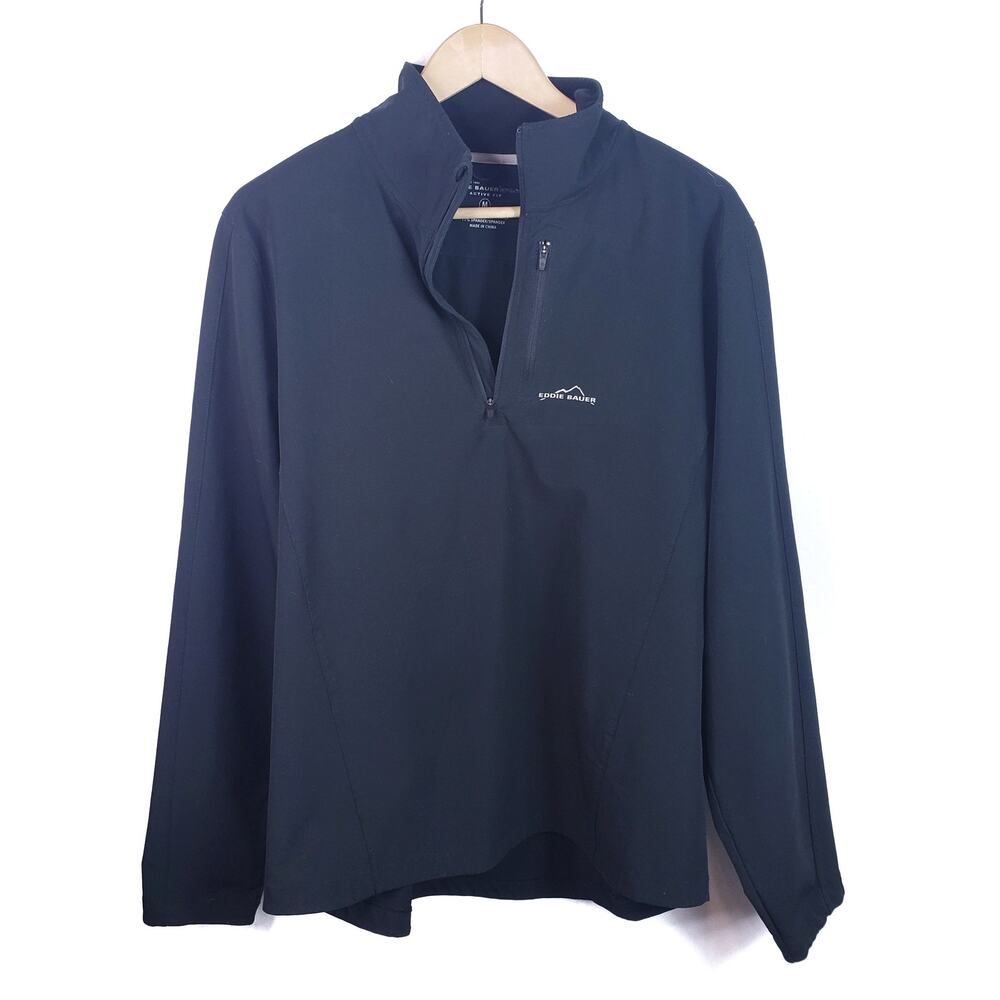 Eddie Bauer Sport Men's 1/4 Zip Pullover Black Size M
